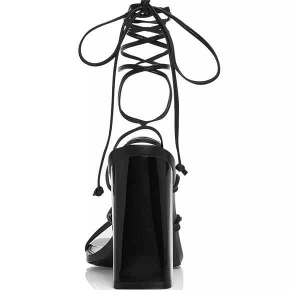 AQUA Women's Leah Ankle Tie High Heel Sandals. - Picture 4 of 8